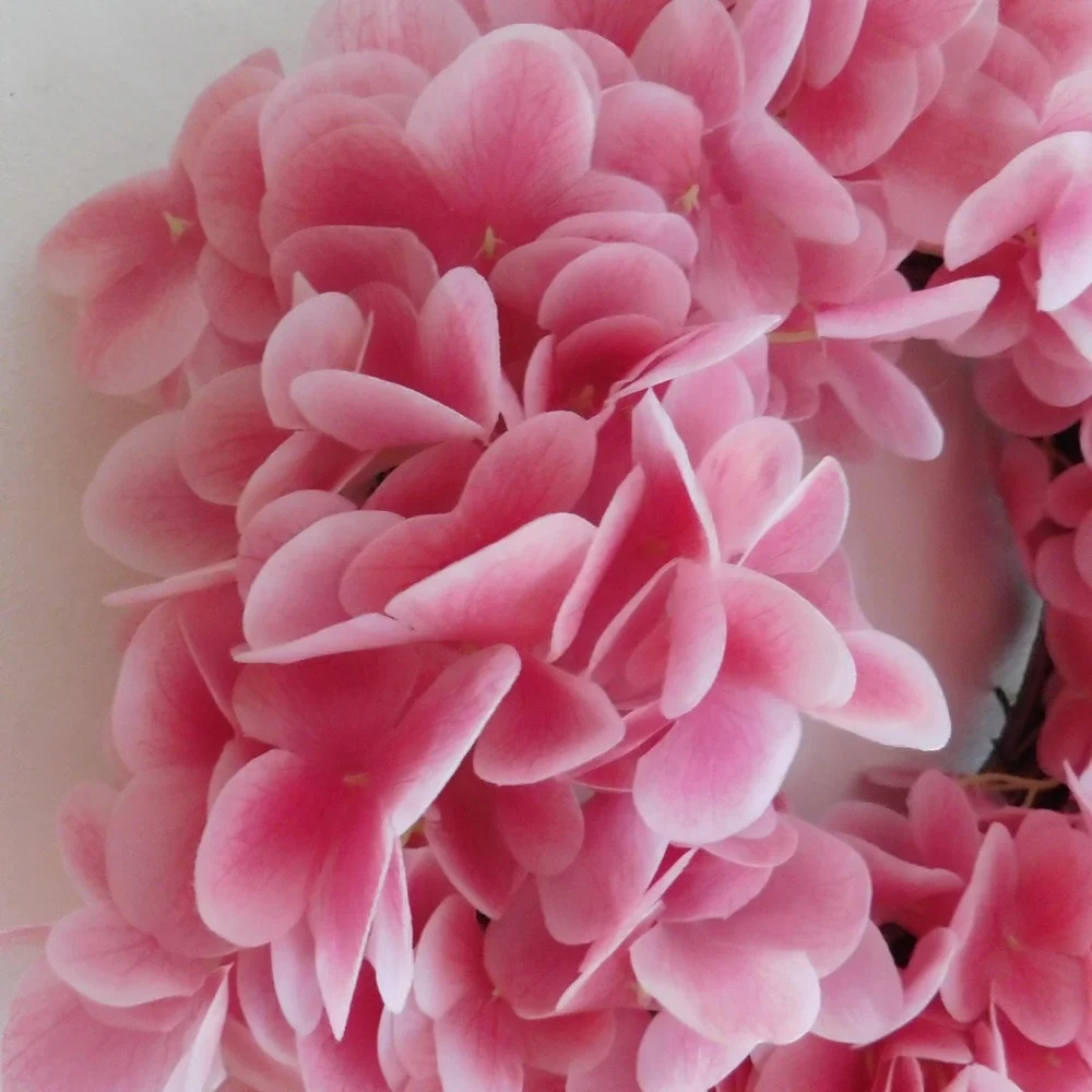 Pink Hydrangea Mini Wreath, Cabinet, Mirror, Fireplace‎ Mantel, Wall Decor
